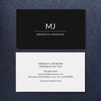 Eenvoudig Elegant Professioneel Monogram Minimalis Visitekaartje