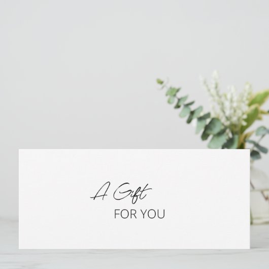 Eenvoudig Elegant QR-codenummer Moderne Cadeaubon (Staand voorkant)