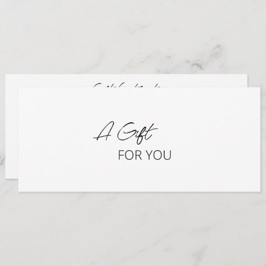 Eenvoudig Elegant QR-codenummer Moderne Cadeaubon (Voorkant / Achterkant)