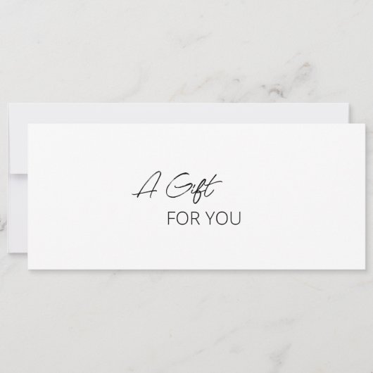 Eenvoudig Elegant QR-codenummer Moderne Cadeaubon (Voorkant)