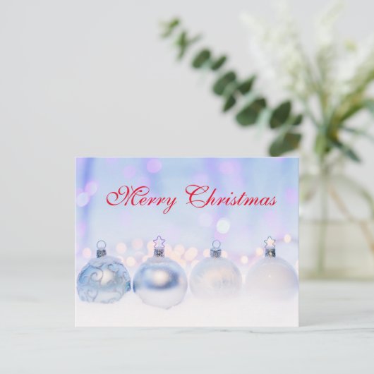 Eenvoudig Elegant Red Decor Snow Merry kerst Feestdagenkaart (Staand voorkant)