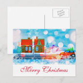 Eenvoudig Elegant Red Decor Snow Merry kerst Feestdagenkaart (Voorkant / Achterkant)