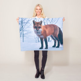 Eenvoudig Elegant Red Fox-kunstwerk | Fleece Blank