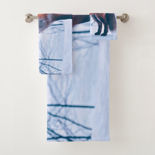 Eenvoudig Elegant Red Fox-kunstwerk | Handdoekset Bad Handdoek (Insitu)