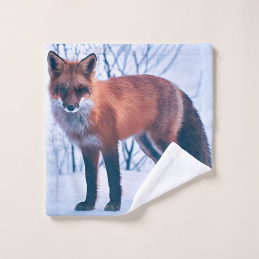 Eenvoudig Elegant Red Fox-kunstwerk | Handdoekset Bad Handdoek (Wasdoekje)