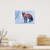Eenvoudig Elegant Red Fox-kunstwerk | POSTER (Keuken)