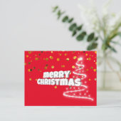 Eenvoudig Elegant Red Gold kerst Feestdagenkaart (Staand voorkant)