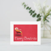 Eenvoudig Elegant Red Heart Decor Merry kerst Feestdagenkaart (Staand voorkant)