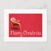 Eenvoudig Elegant Red Heart Decor Merry kerst Feestdagenkaart (Voorkant)