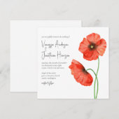 Eenvoudig Elegant Red Poppy Floral Stylish Script Kaart (Voorkant / Achterkant)