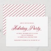 Eenvoudig Elegant Red Script Modern Holiday Party Kaart (Voorkant / Achterkant)
