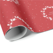 Eenvoudig Elegant Red + White Kerstmis Holly Wreat Cadeaupapier (Rol Hoek)
