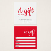 Eenvoudig Elegant Red White Salon Vierkante Visitekaartjes (Voorkant /achterkant)