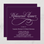 Eenvoudig Elegant Rehearings Paars Innodiging Kaart (Voorkant / Achterkant)