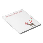 Eenvoudig Elegant Reindeer Ribbon Moderne Kerstmis Notitieblok (Schuin)