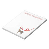 Eenvoudig Elegant Reindeer Ribbon Moderne Kerstmis Notitieblok (Linkerzijde)