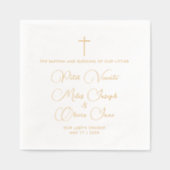 Eenvoudig Elegant Religieus Geloof Drieling Doop Folie Servetten (Voorkant)