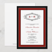 Eenvoudig Elegant repetitief diner (rood) Kaart (Voorkant / Achterkant)