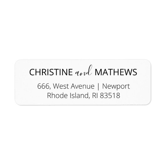 Eenvoudig Elegant Return Address Label (Voorkant)