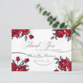 Eenvoudig Elegant Romantisch Roos Bloemenbruiloft Bedankkaart (Staand voorkant)
