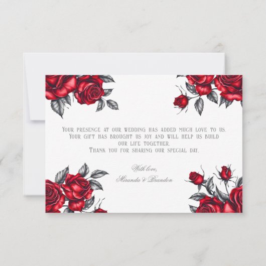 Eenvoudig Elegant Romantisch Roos Bloemenbruiloft Bedankkaart (Achterkant)