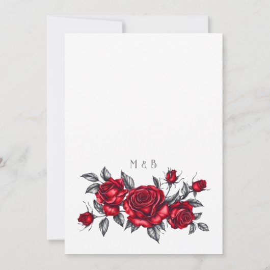 Eenvoudig Elegant Romantisch Roos Bloemenbruiloft Kaart (Achterkant)