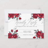 Eenvoudig Elegant Romantisch Roos Bloemenbruiloft RSVP Kaartje (Voorkant)