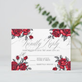 Eenvoudig Elegant Romantisch Roos Bloemenbruiloft RSVP Kaartje (Staand voorkant)