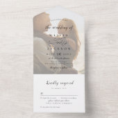 Eenvoudig elegant romantisch script foto bruiloft all in one uitnodiging (Binnen)