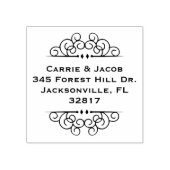 Eenvoudig Elegant Rond Terugkeeradres Rubberstempel (Afrduk)