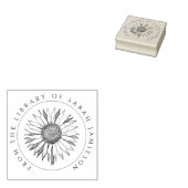 Eenvoudig Elegant Ronde Zonnebloem Boek Rubberstempel (Gestempeld)