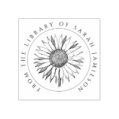 Eenvoudig Elegant Ronde Zonnebloem Boek Rubberstempel (Afrduk)