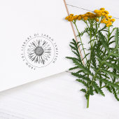 Eenvoudig Elegant Ronde Zonnebloem Boek Rubberstempel