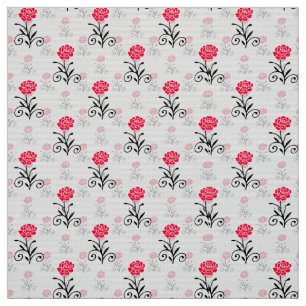 Eenvoudig Elegant Rood Bloempatroon Stof