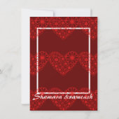 Eenvoudig elegant rood en wit indiaans huwelijk bedankkaart (Achterkant)