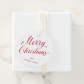 Eenvoudig Elegant Rood Script Modern Christmas Bedankjes Labels (In situ)