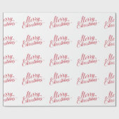 Eenvoudig Elegant Rood Script Modern Christmas Cadeaupapier (Vlak)