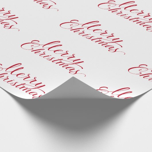 Eenvoudig Elegant Rood Script Modern Christmas Cadeaupapier (Hoek)