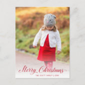 Eenvoudig Elegant Rood Script Modern Christmas Feestdagenkaart (Voorkant)