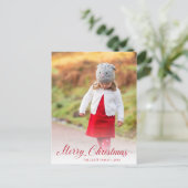 Eenvoudig Elegant Rood Script Modern Christmas Feestdagenkaart (Staand voorkant)