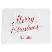 Eenvoudig Elegant Rood Script Modern Christmas Groot Cadeauzakje (Voorkant)