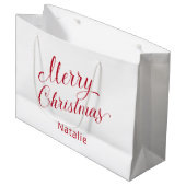 Eenvoudig Elegant Rood Script Modern Christmas Groot Cadeauzakje (Voorkant Gekanteld)