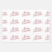 Eenvoudig Elegant Rood Script Modern Christmas Inpakpapier Vel (Voorkant 2)