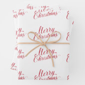 Eenvoudig Elegant Rood Script Modern Christmas Inpakpapier Vel (In situ)