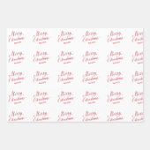 Eenvoudig Elegant Rood Script Modern Christmas Inpakpapier Vel (Voorkant 2)