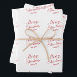 Eenvoudig Elegant Rood Script Modern Christmas Inpakpapier Vel<br><div class="desc">Kute vakantie die papierbladen met moderne typografie en een eenvoudig ontwerp met "prettige kerst" in een elegant rood script en de naam van de ontvanger verpakt. Deze papieren inpakbladen zijn er zeker van dat u een feestelijke aanraking toevoegt aan uw kerstcadeautje.</div>