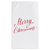 Eenvoudig Elegant Rood Script Modern Christmas Klein Cadeauzakje (Achterkant)