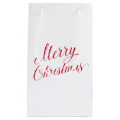 Eenvoudig Elegant Rood Script Modern Christmas Klein Cadeauzakje (Voorkant)