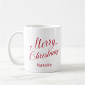Eenvoudig Elegant Rood Script Modern Christmas Koffiemok (Links)