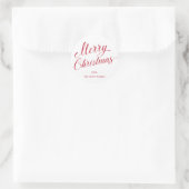 Eenvoudig Elegant Rood Script Modern Christmas Ronde Sticker (Tas)
